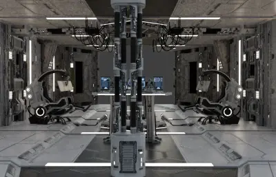 科幻控制室blender模型