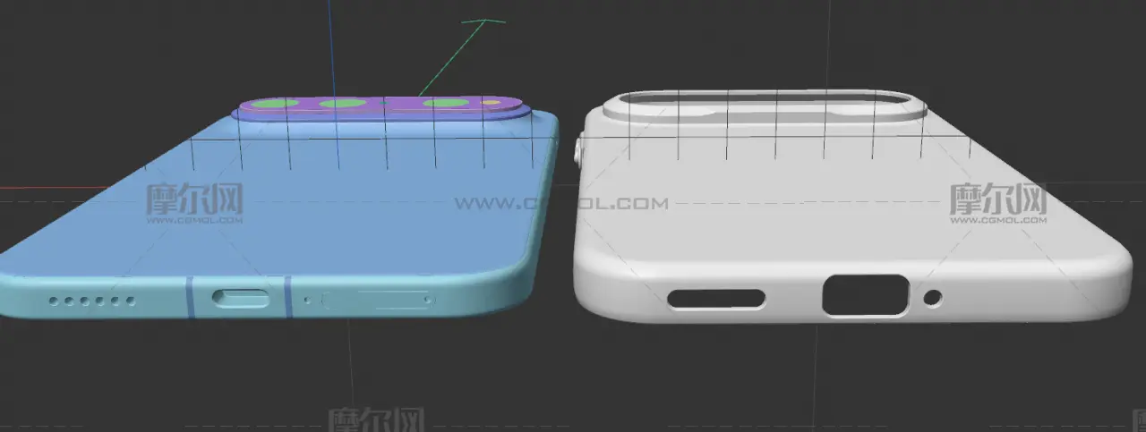 华为HUAWEI Pura X View手机+手机保护壳C4D模型