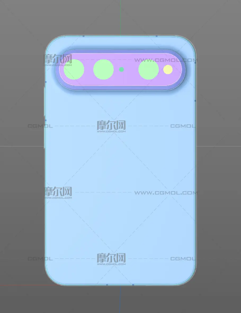华为HUAWEI Pura X View手机+手机保护壳C4D模型