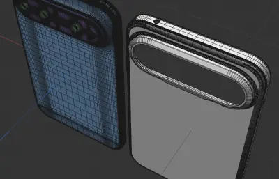 华为HUAWEI Pura X View手机+手机保护壳C4D模型