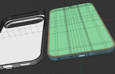 华为HUAWEI Pura X View手机+手机保护壳C4D模型