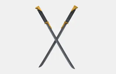 双刀短刀 游戏武器 武士刀