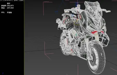 意塔杰特700双缸大踏板摩托车3dmax模型