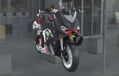 意塔杰特700双缸大踏板摩托车3dmax模型