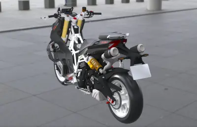 意塔杰特700双缸大踏板摩托车3dmax模型