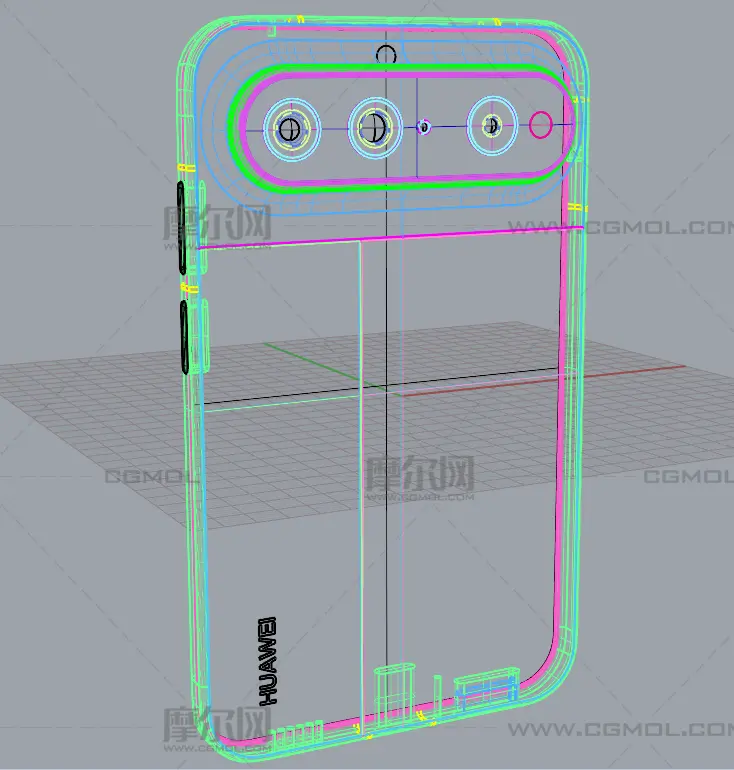 HUAWEI Pura X View手机3D模型文件,C4D文件有redshift材质