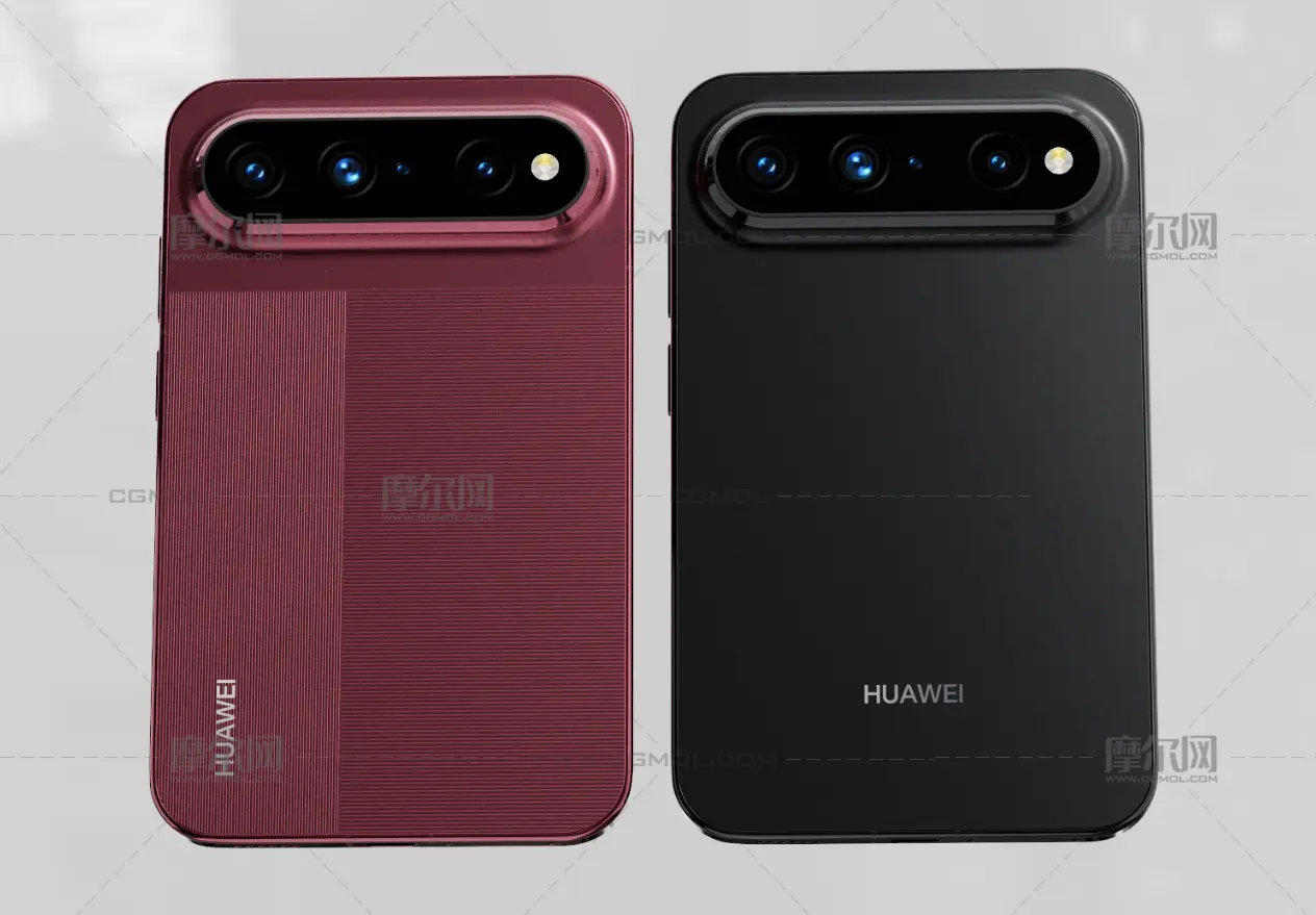 HUAWEI Pura X View手机3D模型文件,C4D文件有redshift材质