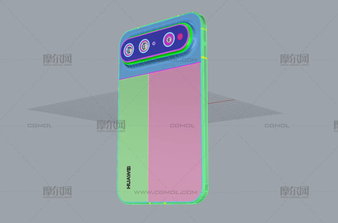 HUAWEI Pura X View手机3D模型文件,C4D文件有redshift材质
