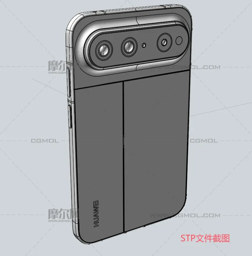 HUAWEI Pura X View手机3D模型文件,C4D文件有redshift材质
