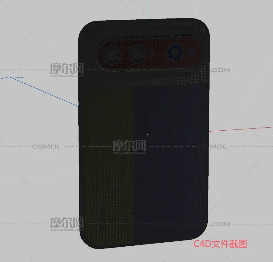 HUAWEI Pura X View手机3D模型文件,C4D文件有redshift材质