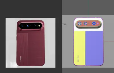 HUAWEI Pura X View手机3D模型文件,C4D文件有redshift材质