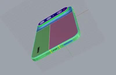 HUAWEI Pura X View手机3D模型文件,C4D文件有redshift材质