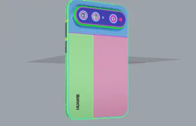 HUAWEI Pura X View手机3D模型文件,C4D文件有redshift材质