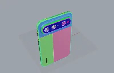 HUAWEI Pura X View手机3D模型文件,C4D文件有redshift材质