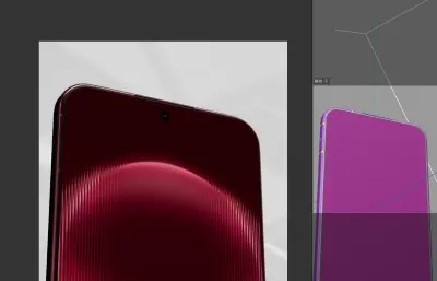 HUAWEI Pura X View手机3D模型文件,C4D文件有redshift材质