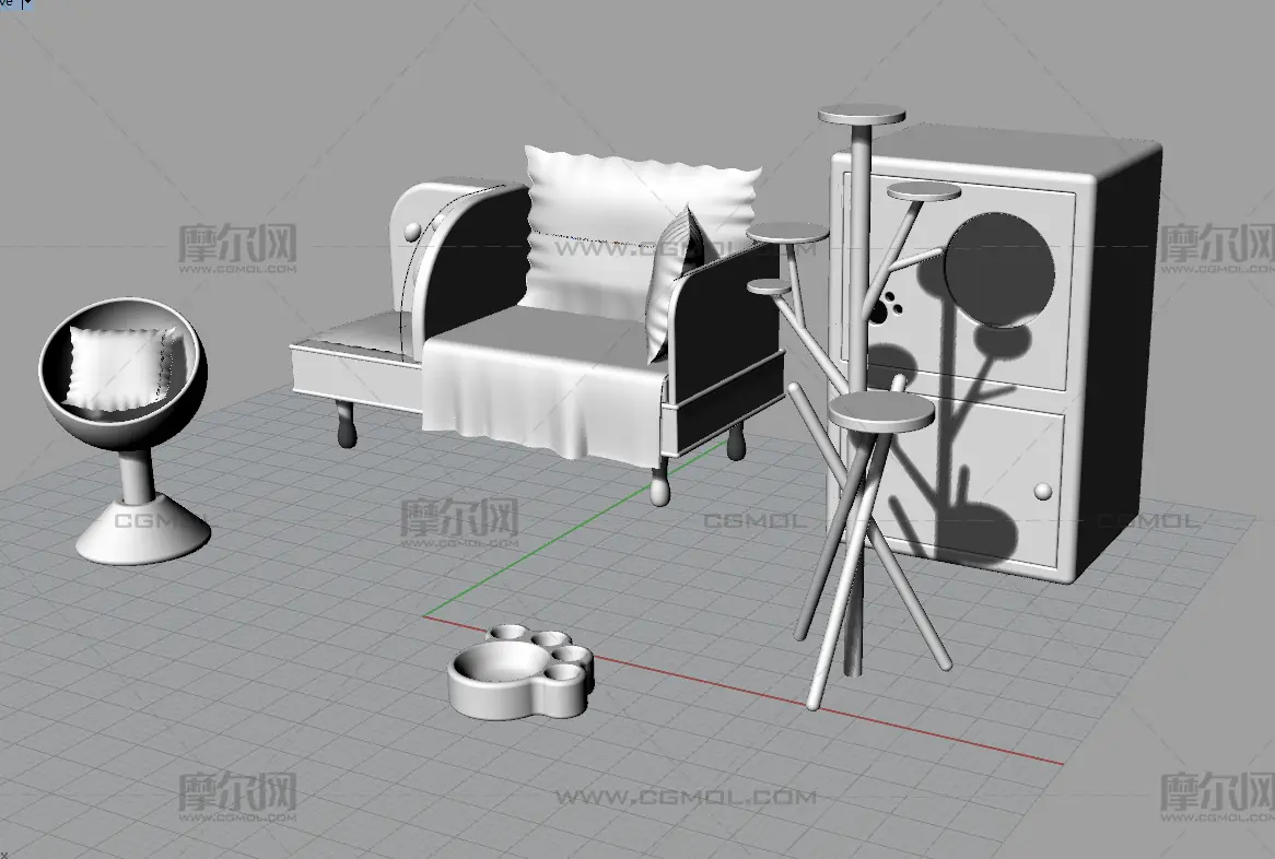 宠物家具,宠物用品,宠物玩具建模