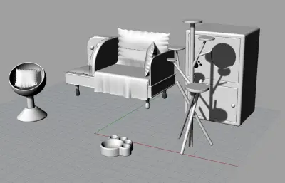 宠物家具,宠物用品,宠物玩具建模