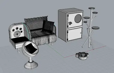 宠物家具,宠物用品,宠物玩具建模