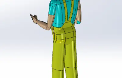 站立的男工人solidworks模型