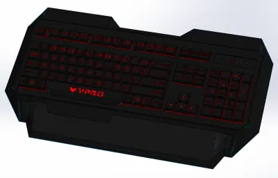 背光游戏键盘solidworks模型