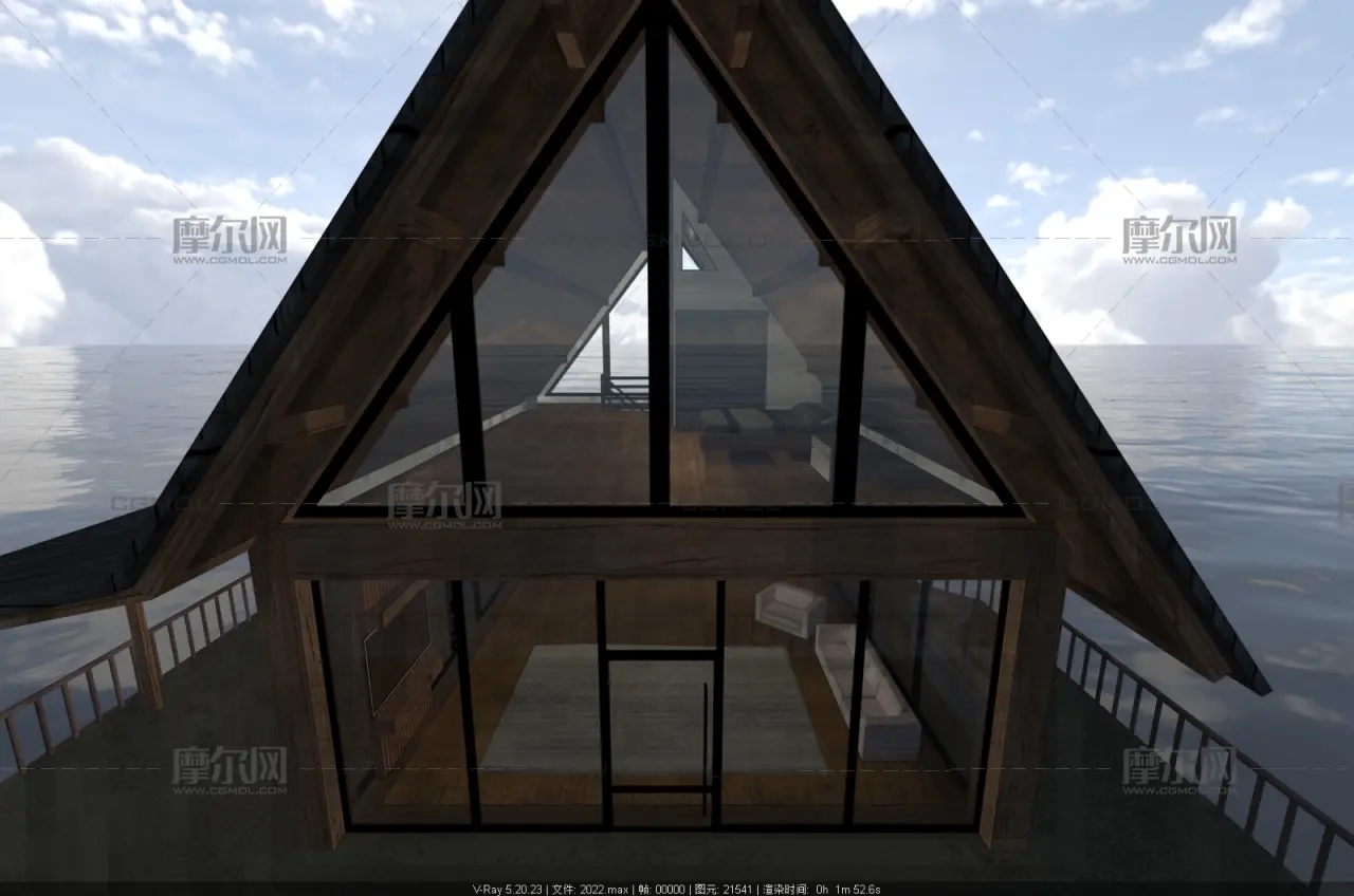 野外露营小屋,山林湖畔木屋