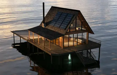 野外露营小屋,山林湖畔木屋