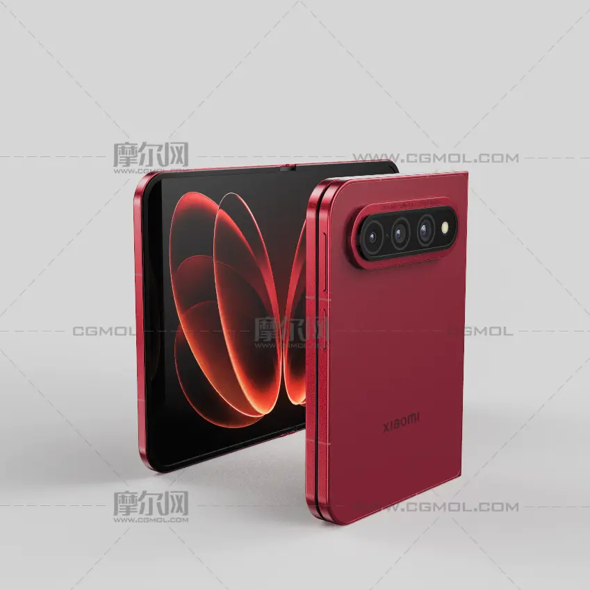 小米Xiaomi 18 Fold手机C4D,KEYSHOT模型