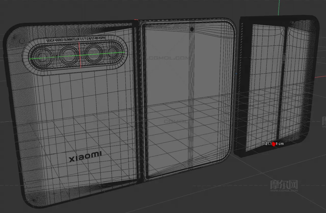 小米Xiaomi 18 Fold手机C4D,KEYSHOT模型