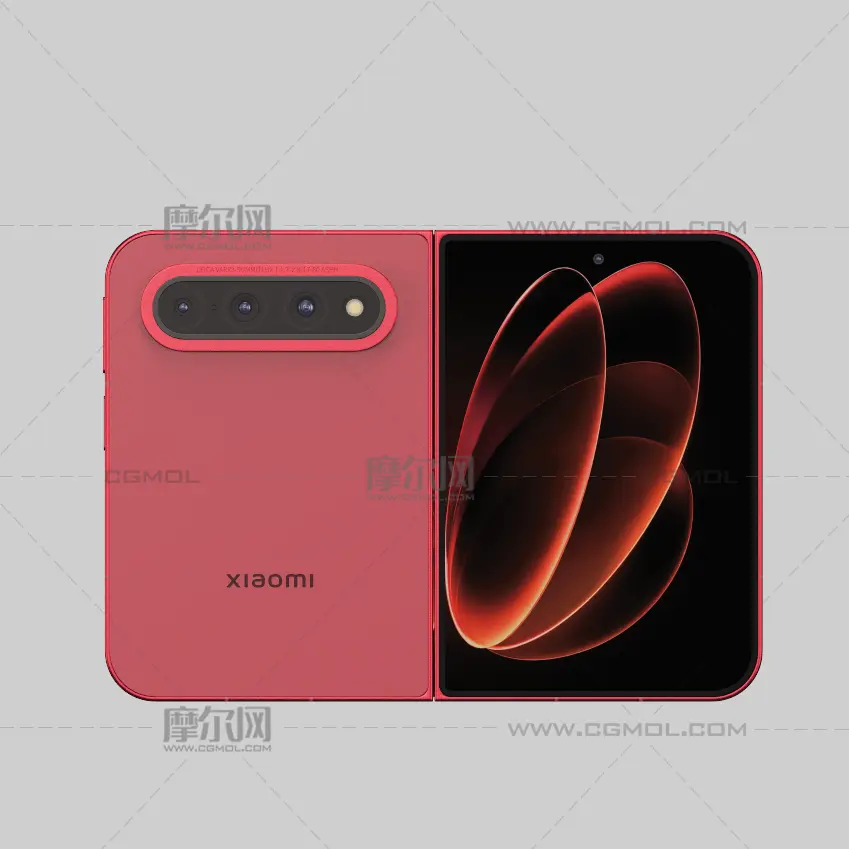 小米Xiaomi 18 Fold手机C4D,KEYSHOT模型