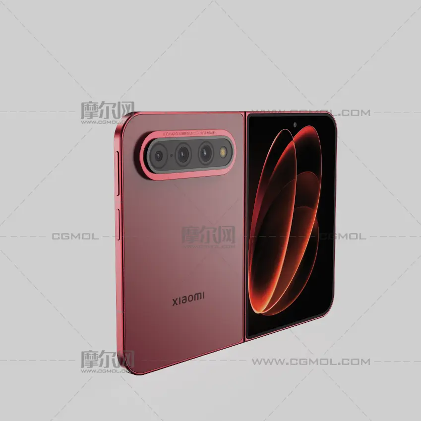 小米Xiaomi 18 Fold手机C4D,KEYSHOT模型