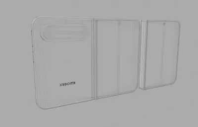 小米Xiaomi 18 Fold手机C4D,KEYSHOT模型