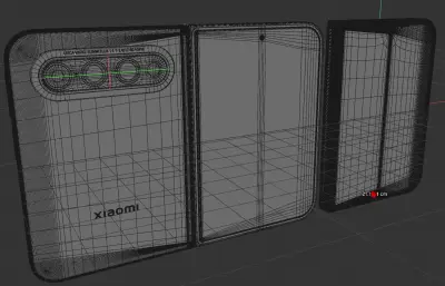 小米Xiaomi 18 Fold手机C4D,KEYSHOT模型