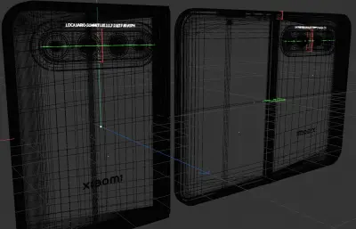 小米Xiaomi 18 Fold手机C4D,KEYSHOT模型