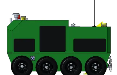 BM1水陆两栖全地形排涝车stp模型
