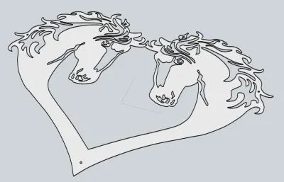 壁挂式激光切割马心型