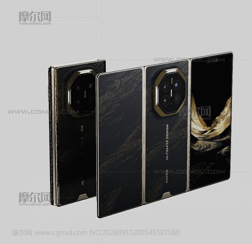 华为HUAWEI Mate XT 2非凡大师手机C4D,KEYSHOT模型