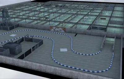 室内地下大型停车场,赛车车库,赛道附属车库