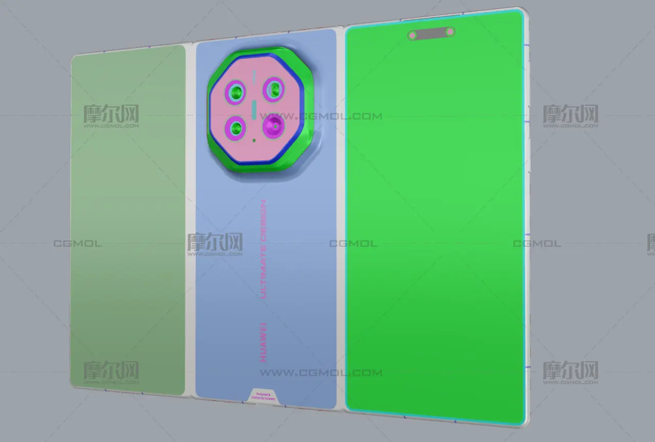 华为HUAWEI Mate XT 2 非凡大师手机3dm,stp,obj格式模型