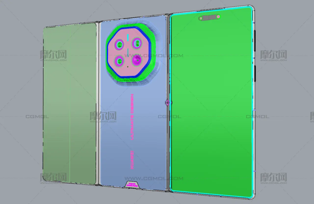 华为HUAWEI Mate XT 2 非凡大师手机3dm,stp,obj格式模型