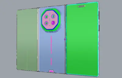 华为HUAWEI Mate XT 2 非凡大师手机3dm,stp,obj格式模型