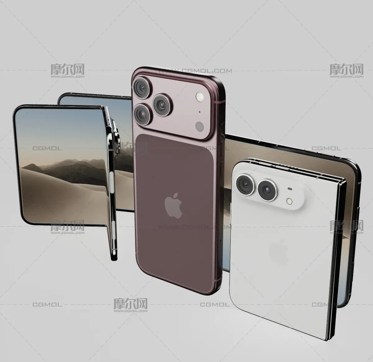 苹果iphone18pro/‌iPhone Duo手机外观c4d,keyshot模型