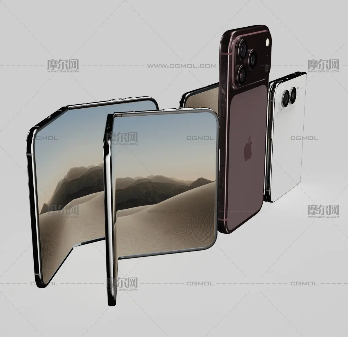 苹果iphone18pro/‌iPhone Duo手机外观c4d,keyshot模型