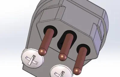 10A三爪圆柱脚插头
