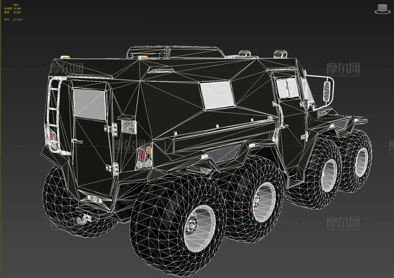 俄罗斯萨满8x8全地形越野轮式战车max模型