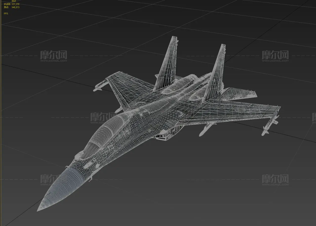 歼16双座战斗机obj模型