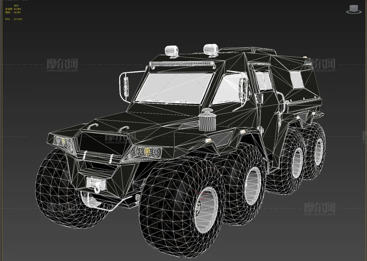 俄罗斯萨满8x8全地形越野轮式战车max模型