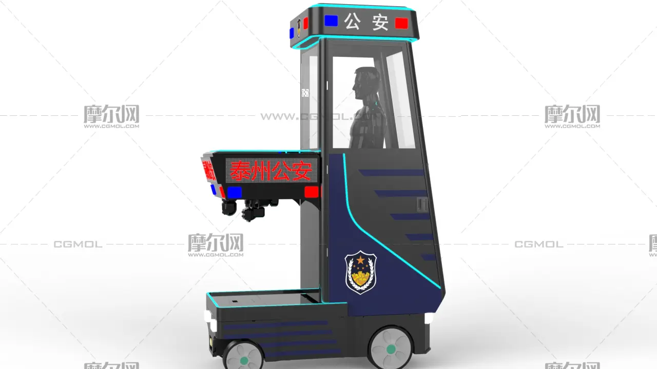 升降执勤车,警用单人执勤车rhino素模
