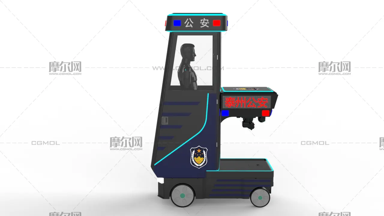 升降执勤车,警用单人执勤车rhino素模