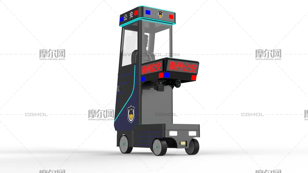 升降执勤车,警用单人执勤车rhino素模