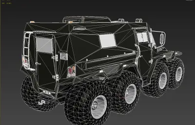 俄罗斯萨满8x8全地形越野轮式战车max模型